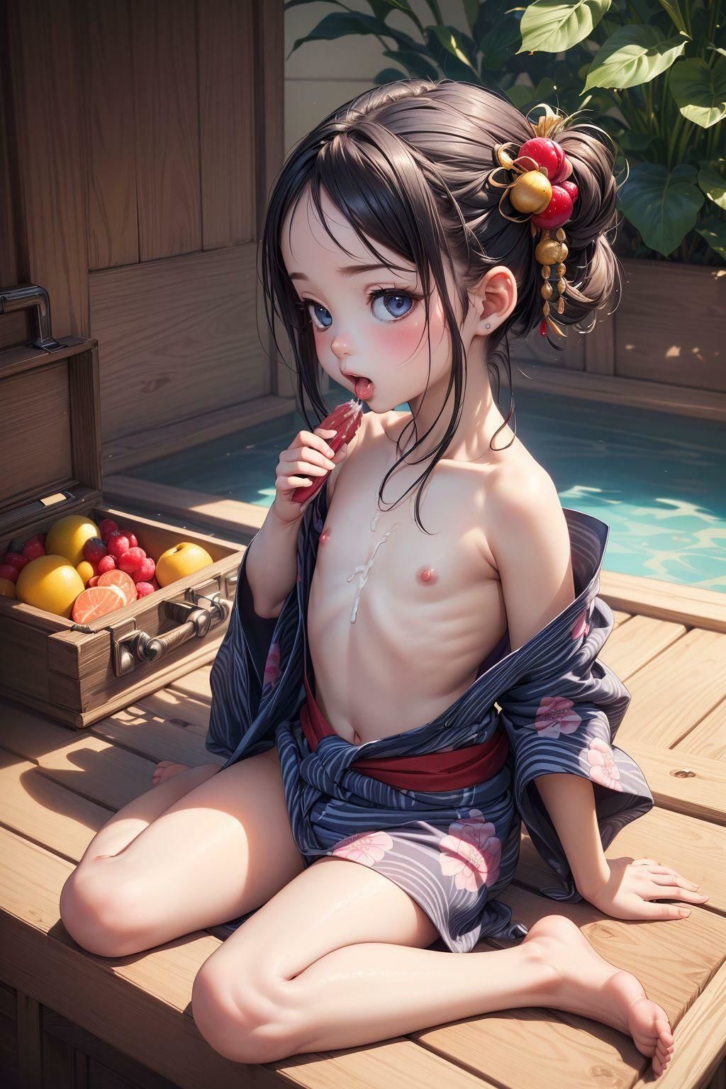 和服少女ははだけたい サンプル画像 2