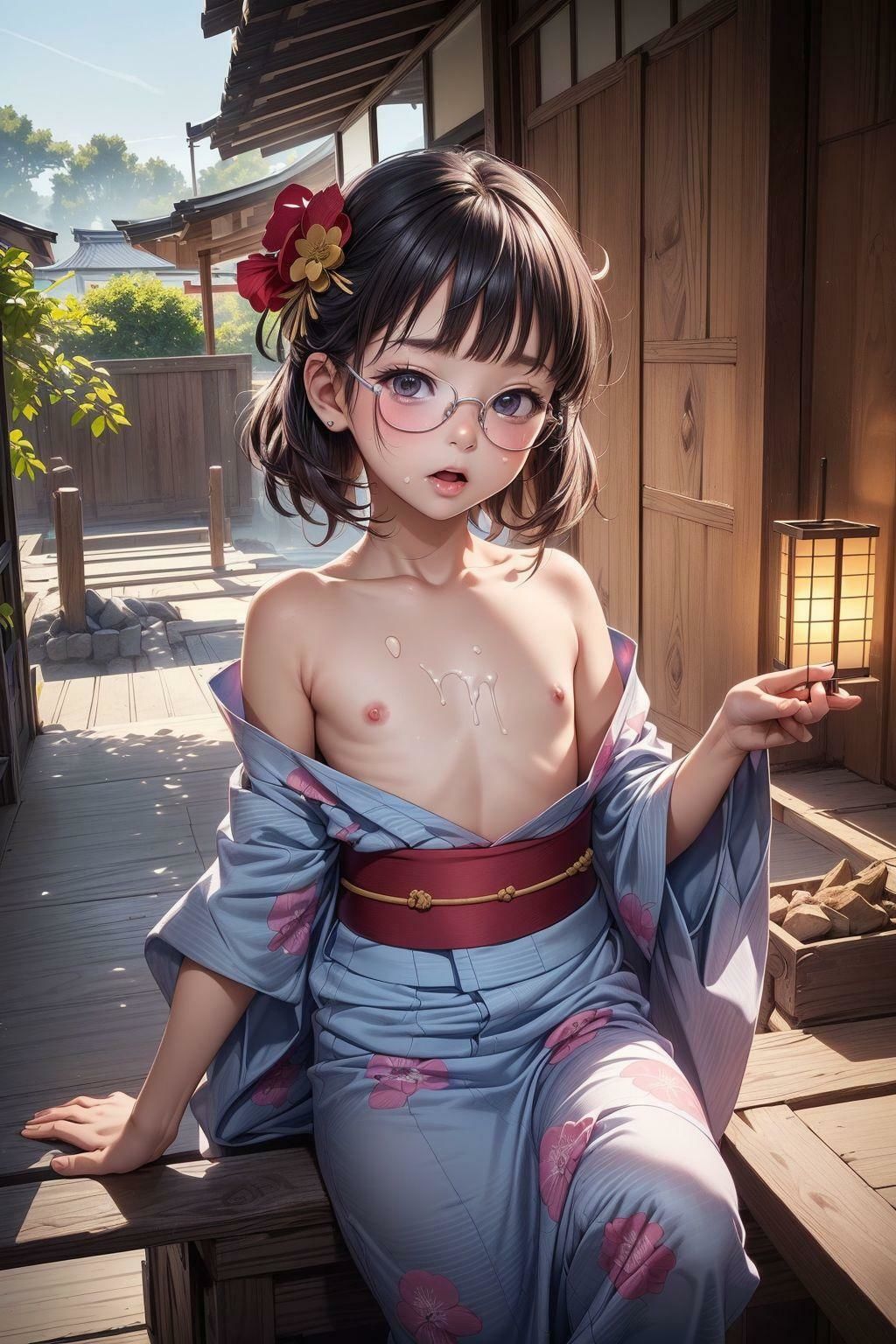 和服少女ははだけたい サンプル画像 3
