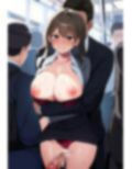 満員電車で痴●に囲まれた巨乳OL！パンツおろしの中出し着衣セックス