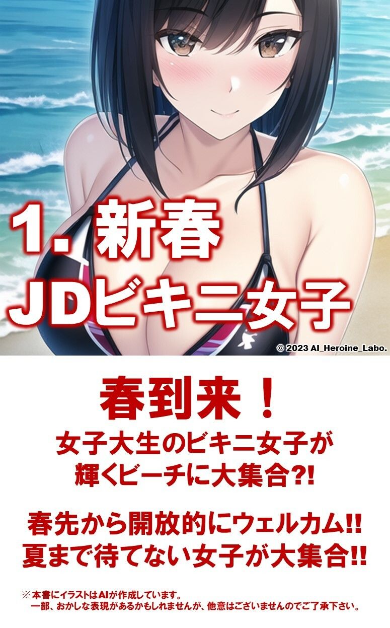 1つの呪文で生み出された100人のAI妄想美少女-29【新春のJDマイクロビキニ女子編】_4