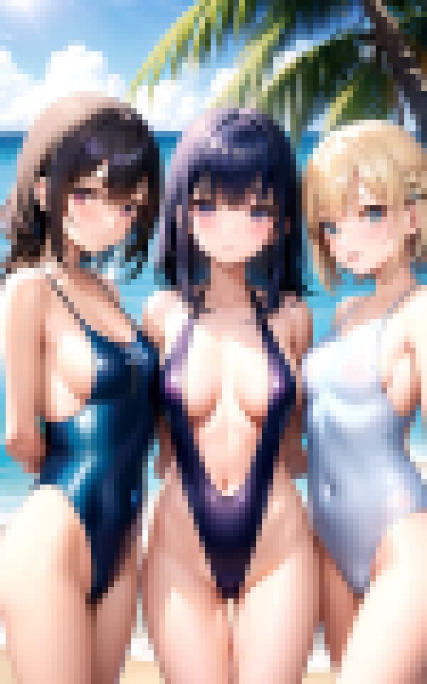 ビーチの美少女達と野外プレイ 画像3