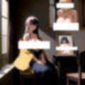 名画復刻:ヨハネス・フェルメールの名画『Woman with Paintings』（アニメ調） 画像3