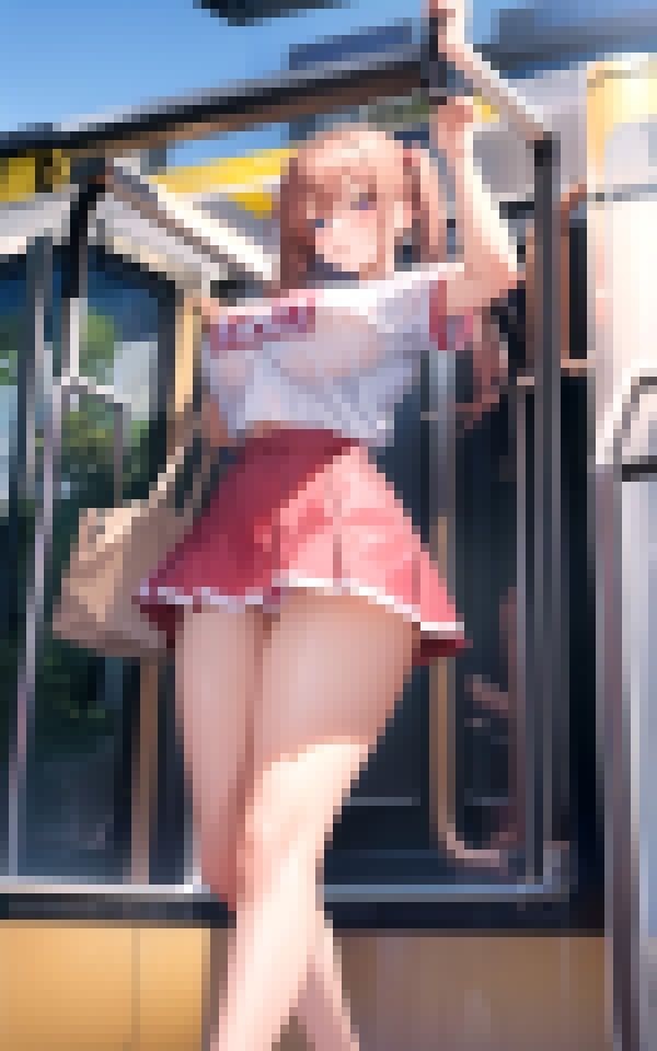 いきなり電車でパンチラ 画像1