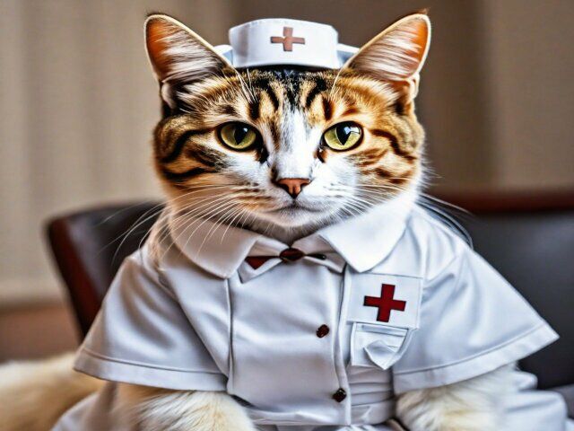 サンプル-猫コスプレシリーズ 癒しのナース猫イラスト 心を温めるミャーズナースの物語 - サンプル画像