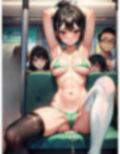 水着で電車に乗り込む痴女JKのCG集 画像6