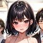 水着で電車に乗り込む痴女JKのCG集