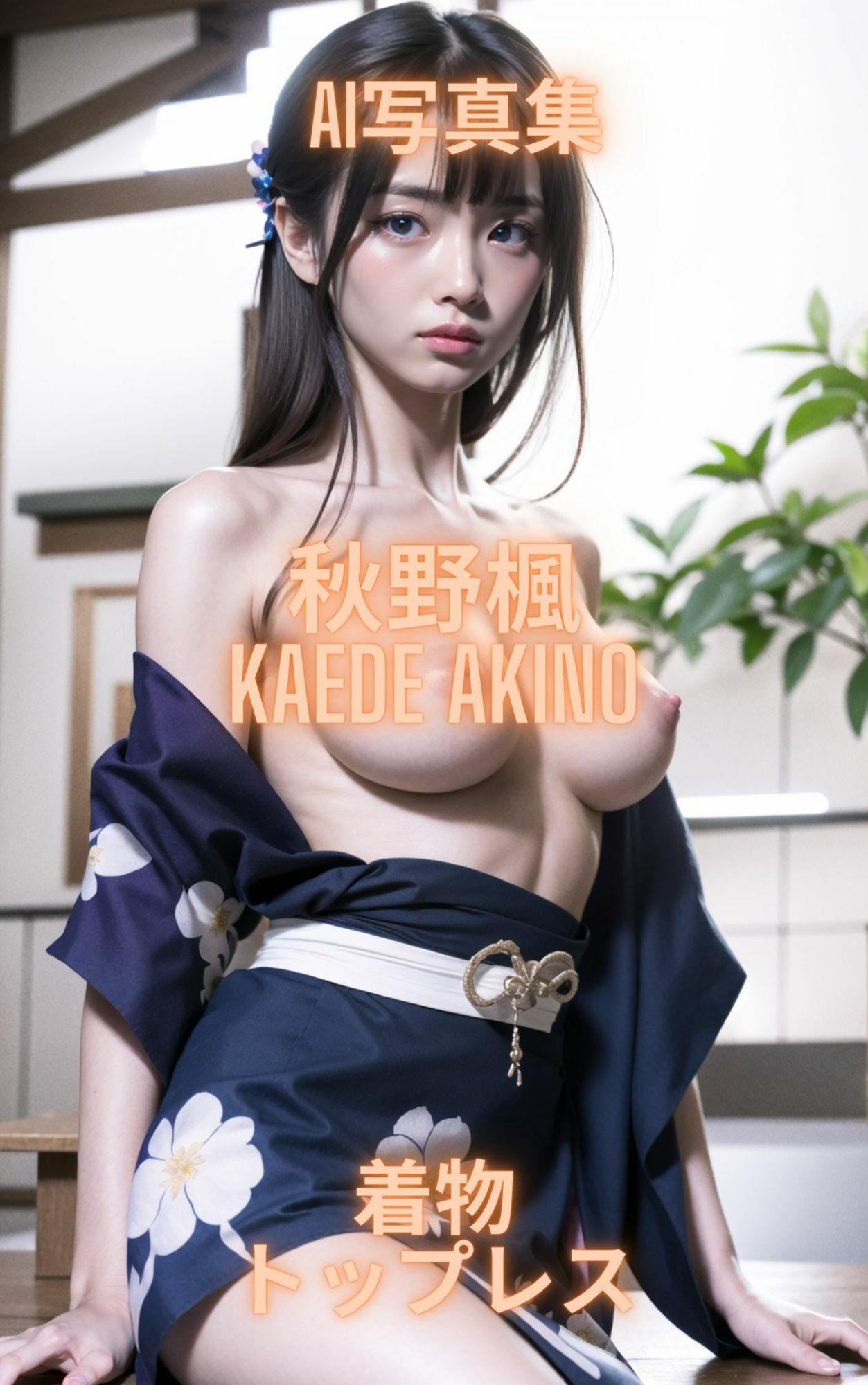 AI写真集 秋野楓 Kaede Akino 着物トップレス2