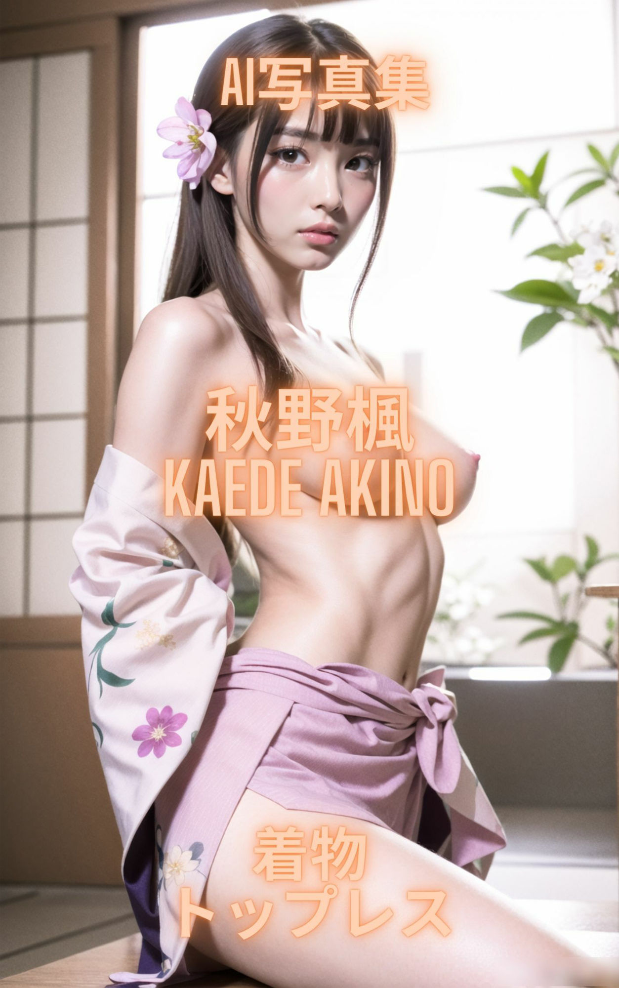 AI写真集 秋野楓 Kaede Akino 着物トップレス 画像3