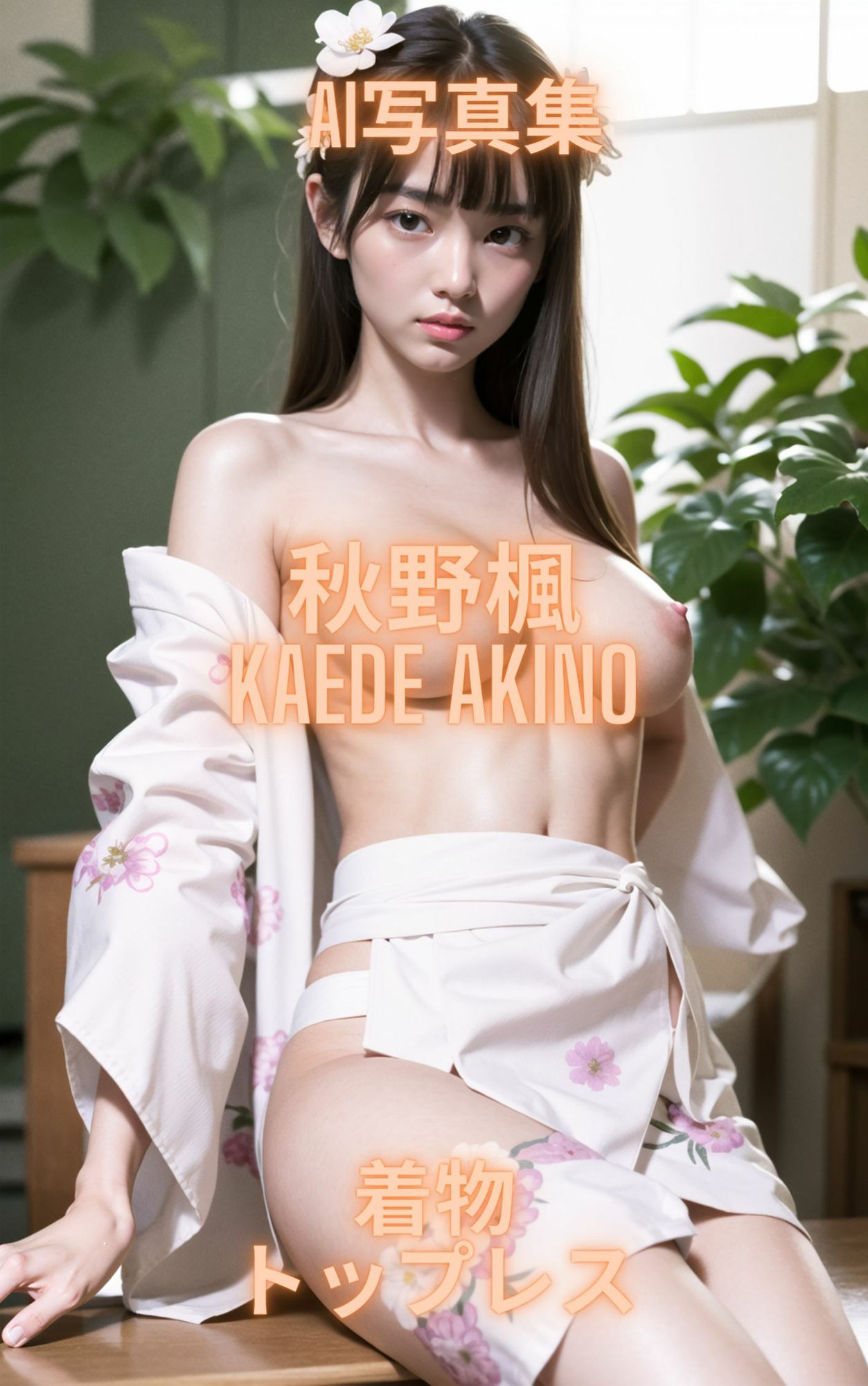 AI写真集 秋野楓 Kaede Akino 着物トップレス 画像4