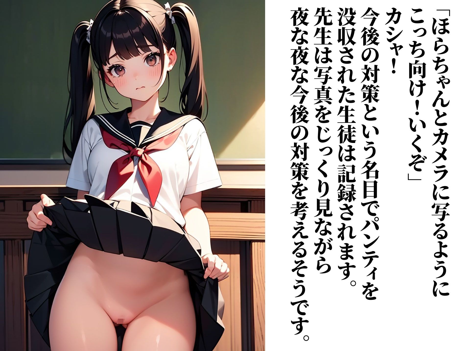 女子校生抜き打ちスカートめくりパンティ検査ブラック校則 画像8