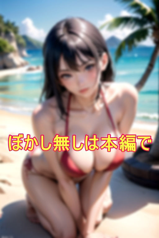 海でみつけた爆乳ビキニ娘に媚薬入日焼け止めを塗り、強●発情させて即ハメ中出し