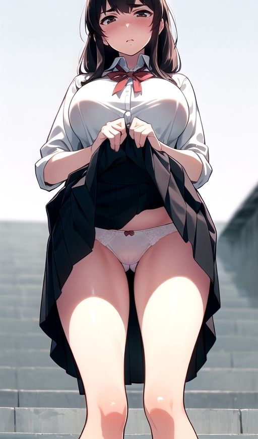 ムチムチ太もも制服美女に嫌な顔されながらおパンツ見せてもらいました 2 画像1