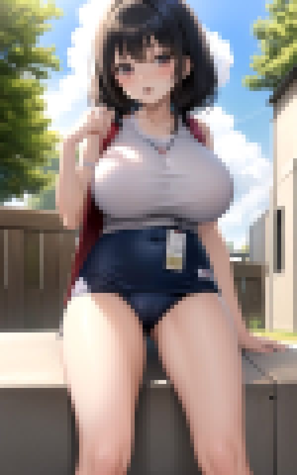 ロリ巨乳とスクール水着 画像5