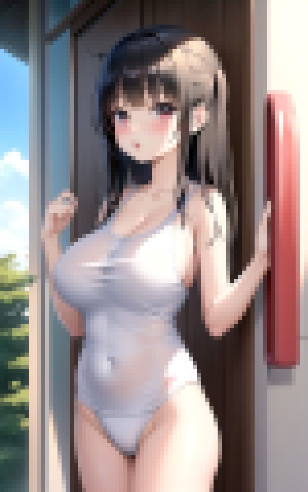 ロリ巨乳とスクール水着_8