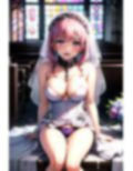 ピンク髪ウエディングドレス花嫁に神聖な教会で強●パンティー中出し射撃