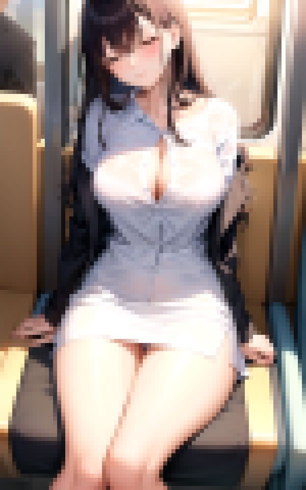 バスで寝落ちしている爆乳美女7