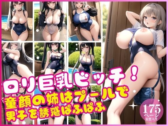 Loli big breasted bitch! Baby-faced older sister seduces boys in the pool