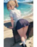 海辺の美少女〜制服のスカートからチラリ・・・