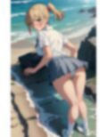 海辺の美少女〜制服のスカートからチラリ・・・
