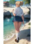 海辺の美少女〜制服のスカートからチラリ・・・