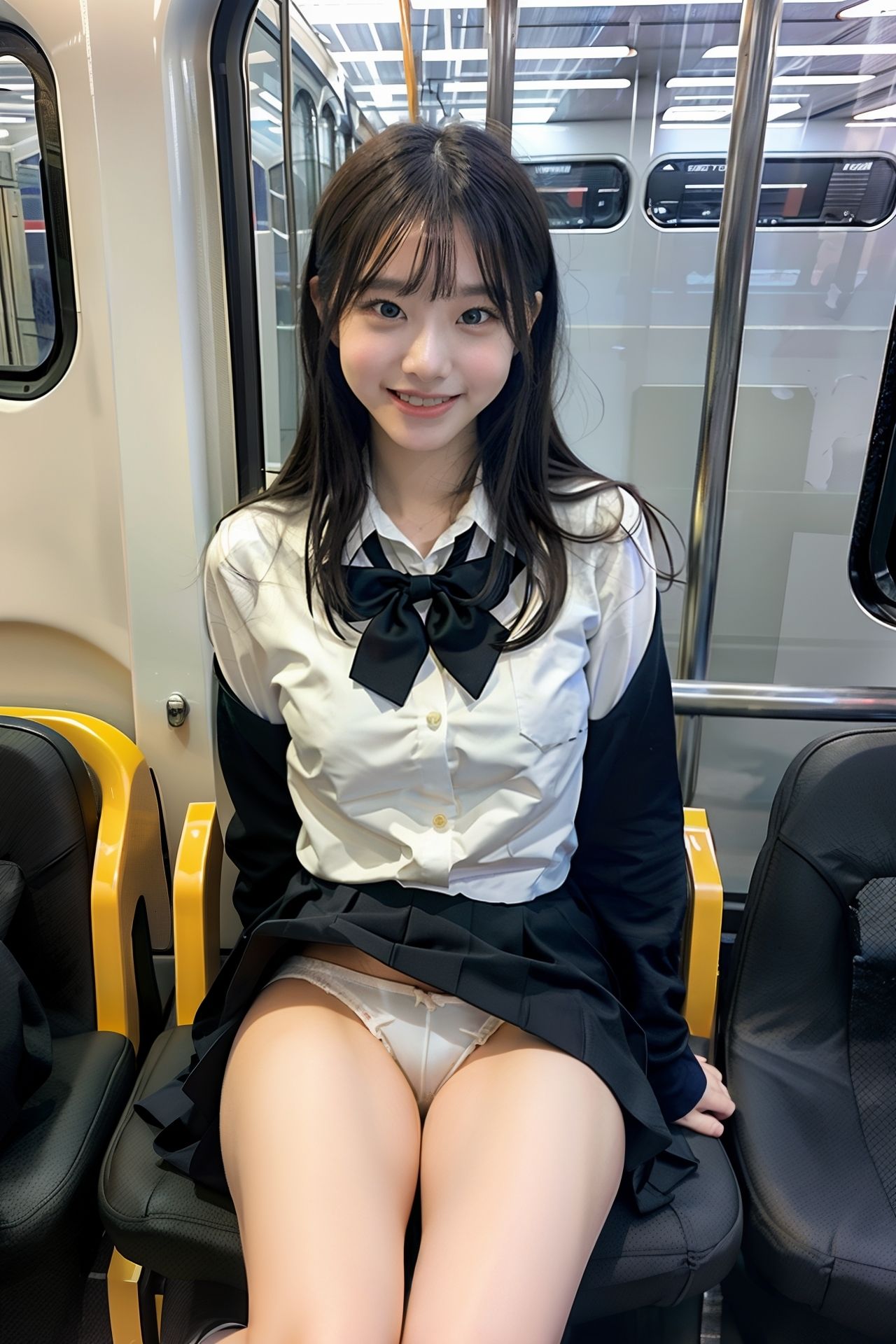 電車の中でS級制服女子が貴方だけにパンツをみせてくれます。200p_4