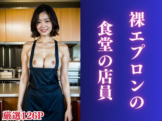 Cafeteria clerk in naked apron