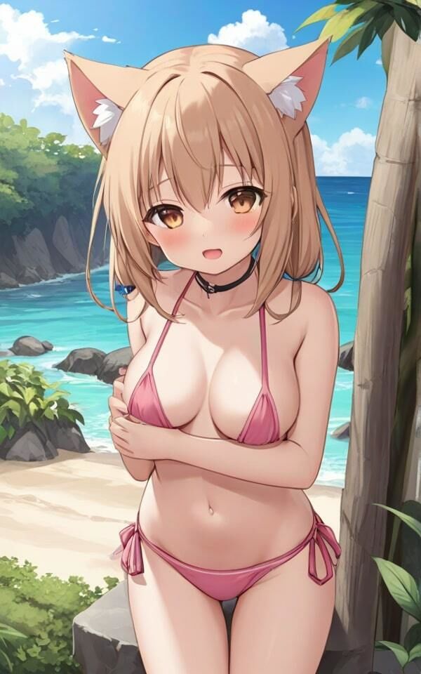 可愛い猫耳娘の少しエッチな水着 画像4