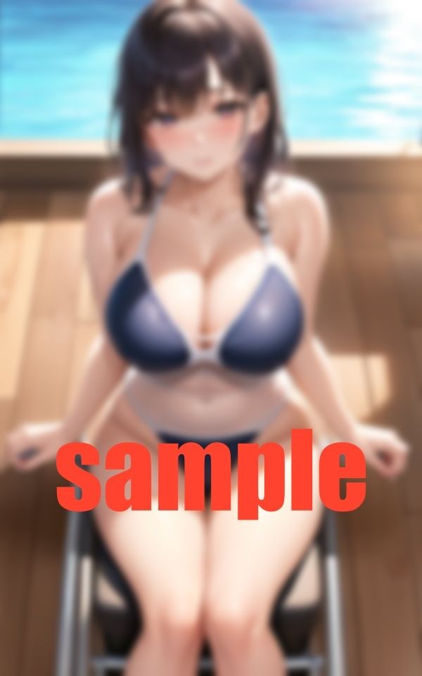 人目がないプールサイドで競泳水着を着た車椅子女子と 画像2