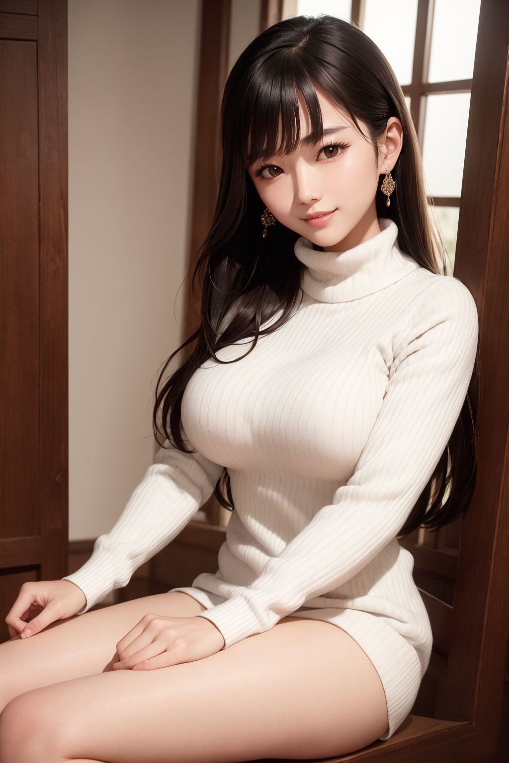 AI美女の白セーター写真集3 画像5