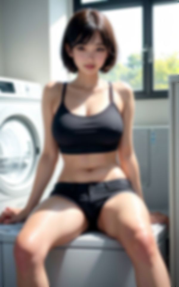 エロすぎる巨乳美女がコインランドリーで童貞くんを色仕掛け 画像2