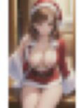 巨乳美女 パンチラミニスカサンタ 画像1