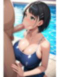 おっぱいが生意気すぎて即ハメされる爆乳スク水J〇 画像1