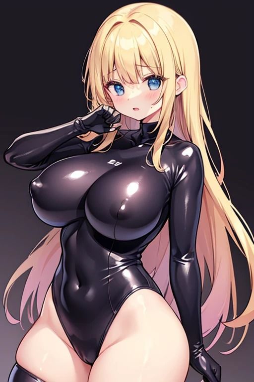 ラバースーツの金髪美女 画像4