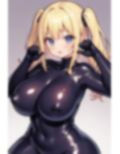 ラバースーツの金髪美女 画像2