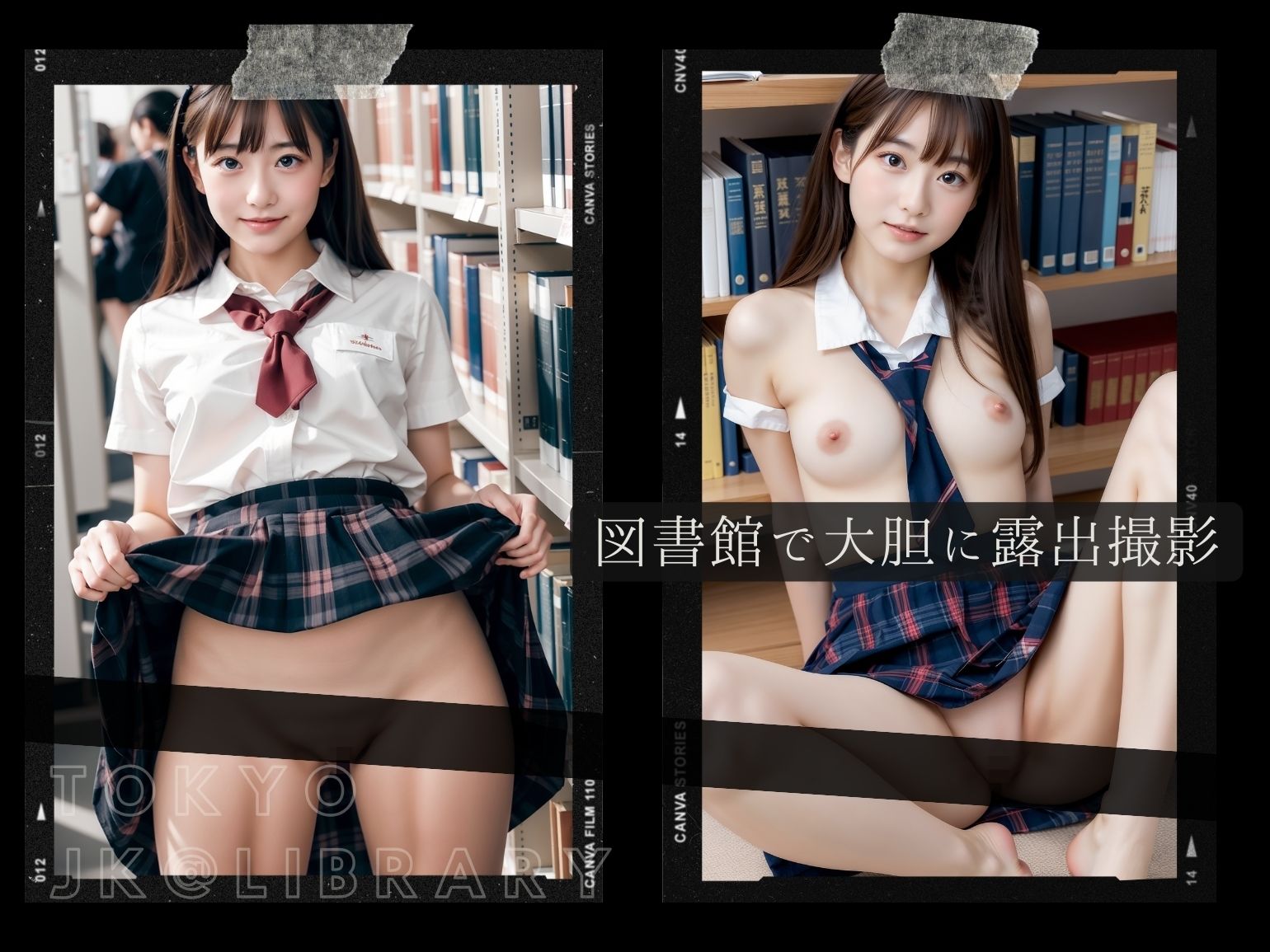 東京露出図書館 - 可愛すぎるJKの露出セックス_3