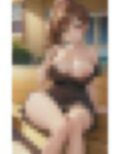 ポニーテール美女 巨乳で誘惑 画像1