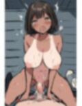 褐色の日焼けフタナリ巨乳JKがわからせ調教暴発でザーメンぶっかけ・大量500枚