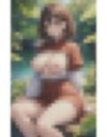 自然の中の露出美女 画像4