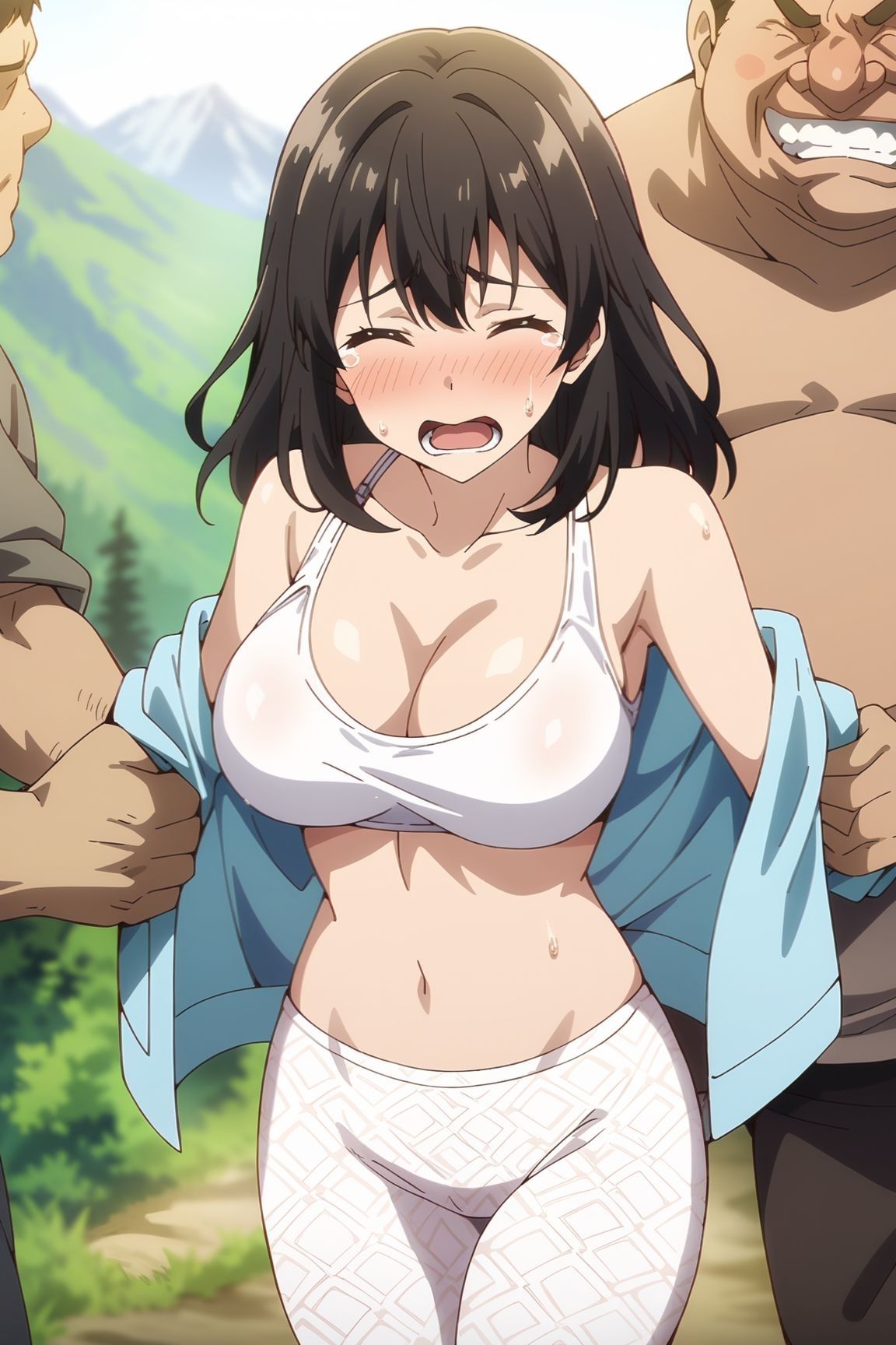 山道なかだしされる巨乳女子_1