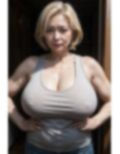 タンクトップ姿の巨乳熟女 画像1