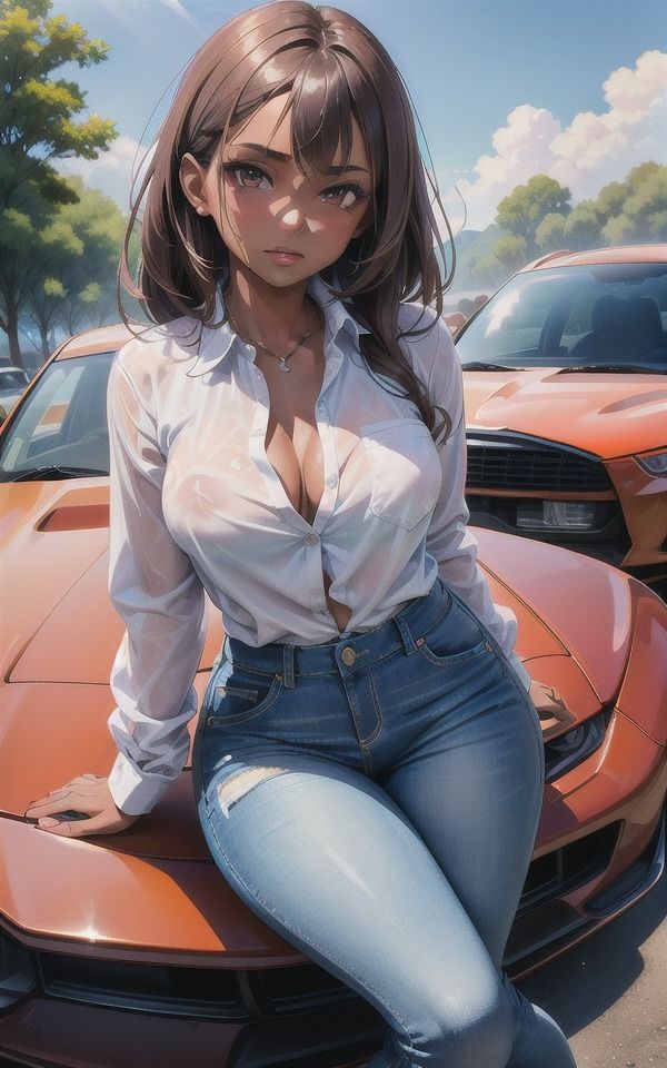 美少女が車に近づいてきて…乳首が透ける服で挑発されて… 画像3