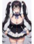 巨乳でツインテール姿のメガネ美女 画像1