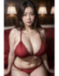 巨乳女上司の赤い下着姿 画像4