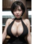 黒髪ショートヘアの巨乳人妻 画像1