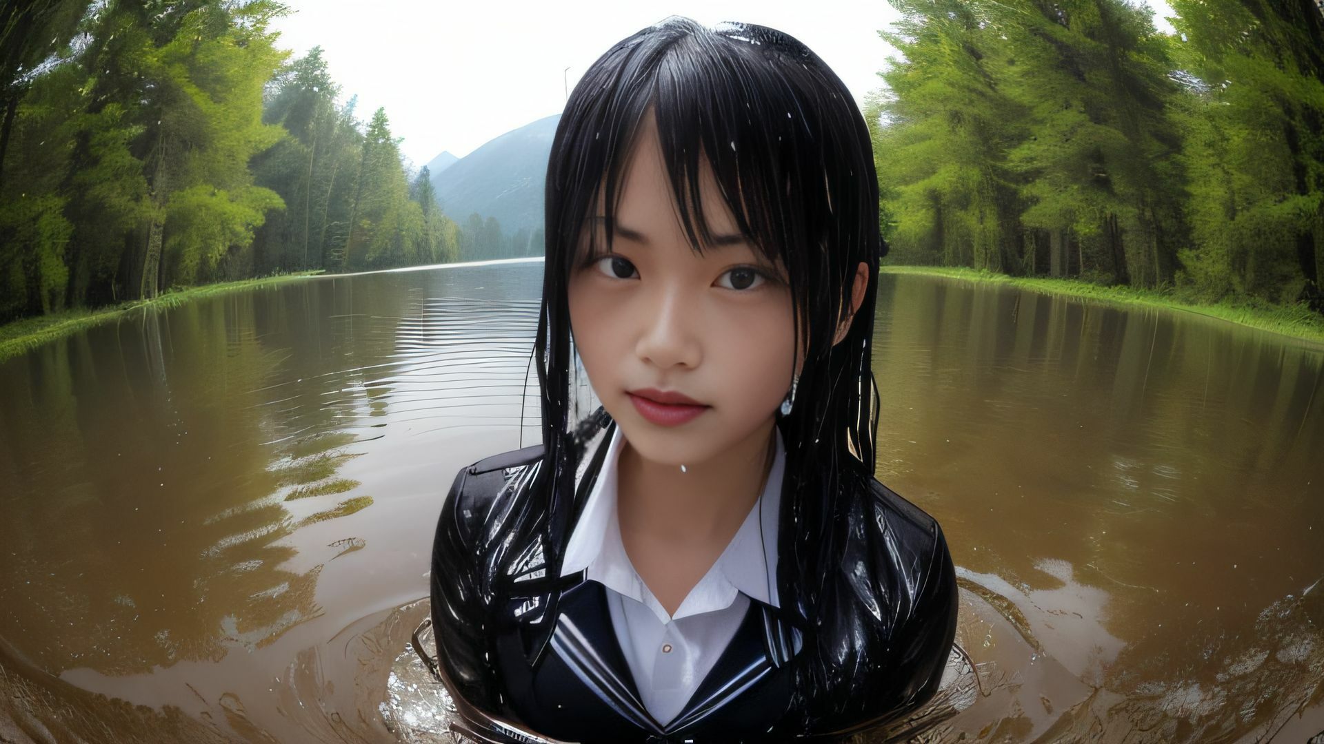 夏の生娘 汗ばむカラダは川遊びで濡れて… AI写真集_6