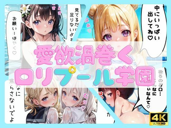 【スクールパラダイス】同人CG・AI『愛欲渦巻くロリプール学園【セリフ付き】』