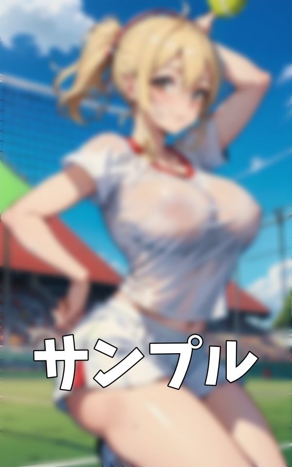 Gカップのテニス選手！サークルで一緒になったノーブラ爆乳美女〜勝ったらおっぱいを触らせてくれるゲーム〜 画像2