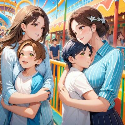 「ママ友ダブルデートvol.1・Mommy Friends: Double Date vol.1」KnitMomのイラスト集31弾_2