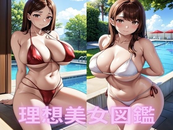 爆乳水着美女【理想イラスト美女図鑑】_1