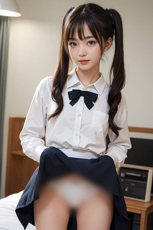 制服美少女のぱんつとまんちら 画像1